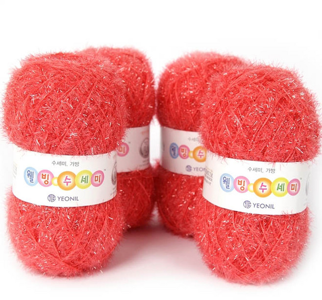 연일섬유 웰빙수세미 실, 66번 호러시크, 4개