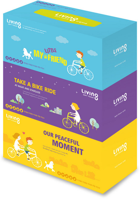 리빙티슈 소프트 미용, 250매, 3개