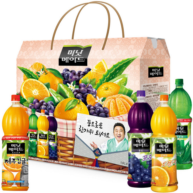 미닛메이드 알뜰 주스선물세트, 1.5L, 4개