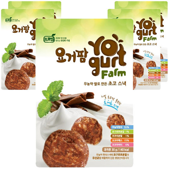 프로엠 코코몽 요거팜 스낵, 초코맛, 30g, 5개