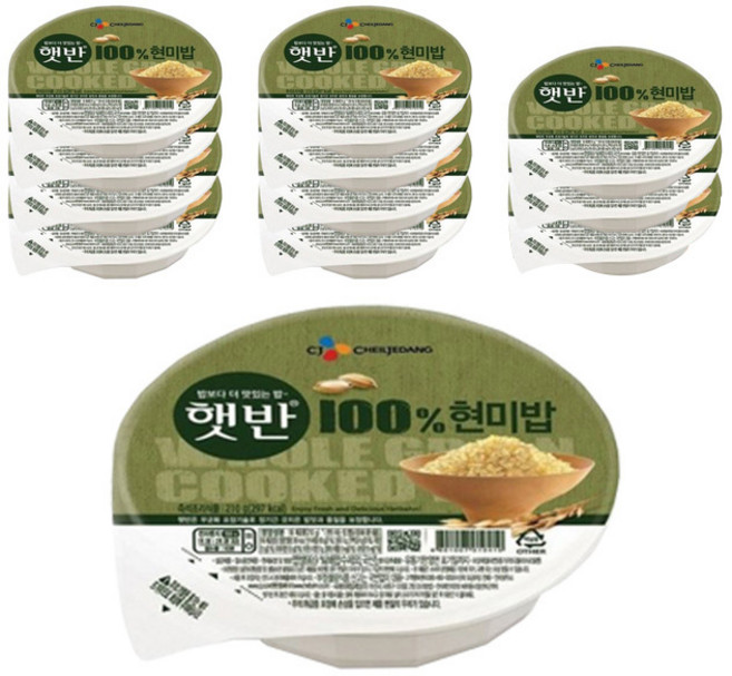햇반 100% 현미로 지은 밥, 180g, 12개