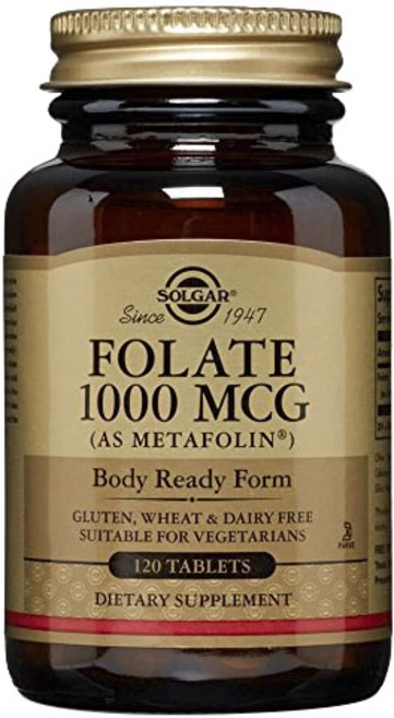 솔가 폴레이트 1000mcg 글루텐 프리 비건 무설탕 타블렛, 120정, 1개 - 쿠팡