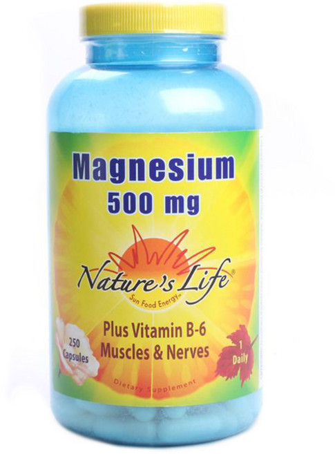 네이쳐스라이프 마그네슘 500mg 플러스 비타민 B6 캡슐, 1개, 250정