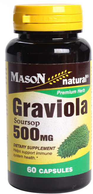 Mason Naturals 그라비올라 500mg 캡슐, 60개입, 1개, 60정