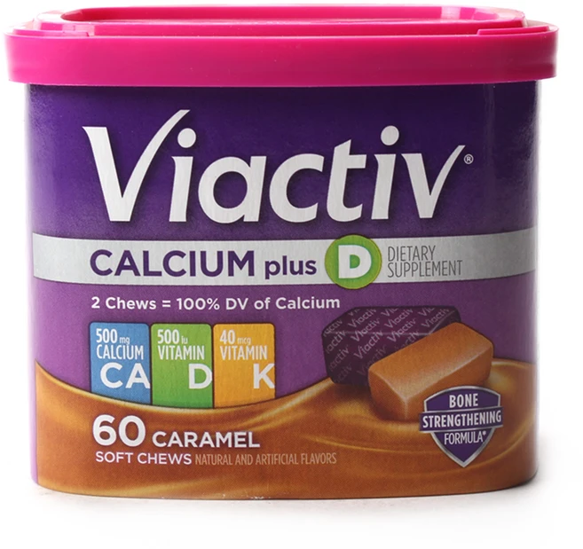 바이엑티브 칼슘 플러스 D 카라멜 소프트 츄, 1개, 60정 - 쿠팡