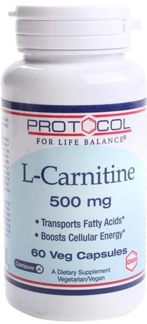 프로토콜포라이프밸런스 L-카르니틴 500mg 베지 캡슐 글루텐 프리, 60개입, 1개, 60정 - 쿠팡