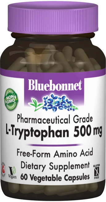블루보넷 L-트립토판 500mg 베지터블 캡슐 비건 글루텐 프리, 60개입, 1개, 60정 - 쿠팡