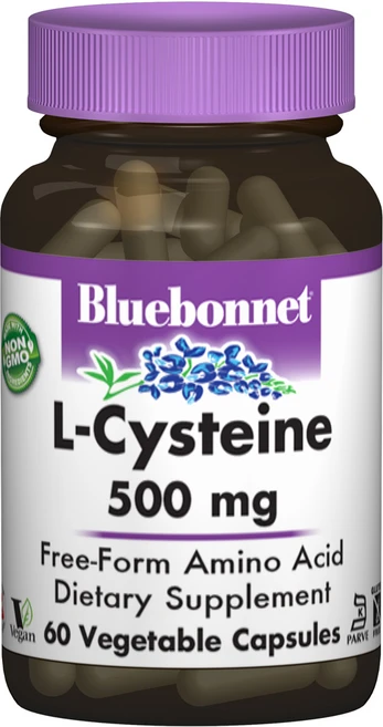 블루보넷 L-시스테인 500mg 베지터블 캡슐 글루텐 프리 비건, 60정, 1개 - 쿠팡