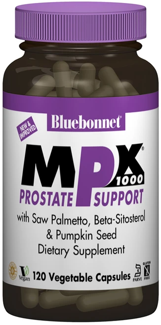 블루보넷 MPX 1000 프로스테이트 서포트 글루텐 프리 비건 베지터블 캡슐, 1개, 120정 - 쿠팡