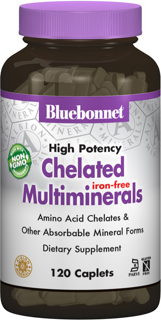 블루보넷 하이 포텐시 킬레이티드 멀티미네랄 아이언 프리 캐플릿, 120개입, 1개, 120정