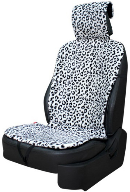 지노운 레오파드 극세사 겨울시트, 화이트, 1개