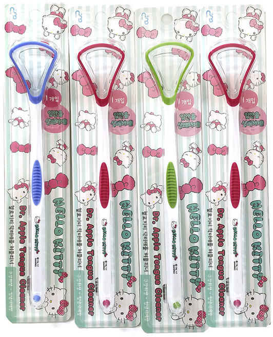 헬로키티 닥터애플 혀클리너 색상 랜덤 발송, 4개