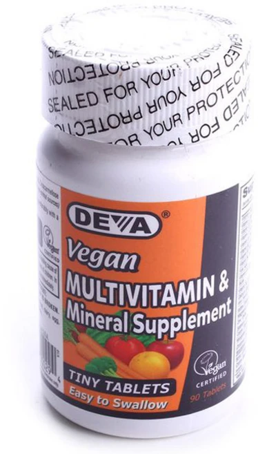 데바 비건 멀티비타민 & 미네랄 서플리먼트 타이니 타블렛 글루텐 프리 비건, 1개, 90정 - 쿠팡
