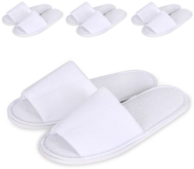 실내슬리퍼 타올천 C, 흰색, 4개