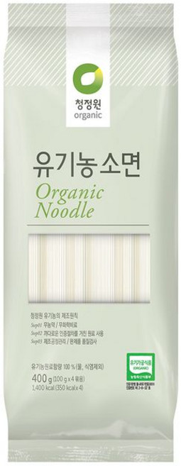 청정원 오가닉 유기농 소면, 400g, 1개