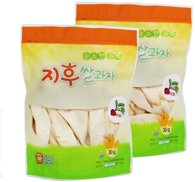 지후쌀과자 백미보리 쌀과자 30g, 비트, 2개