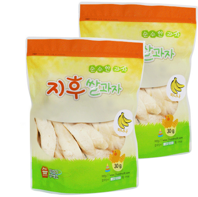 지후쌀과자 백미보리 쌀과자 30g, 바나나, 2개