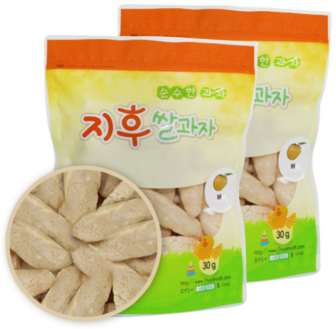 지후쌀과자 백미보리 쌀과자 30g, 배, 2개