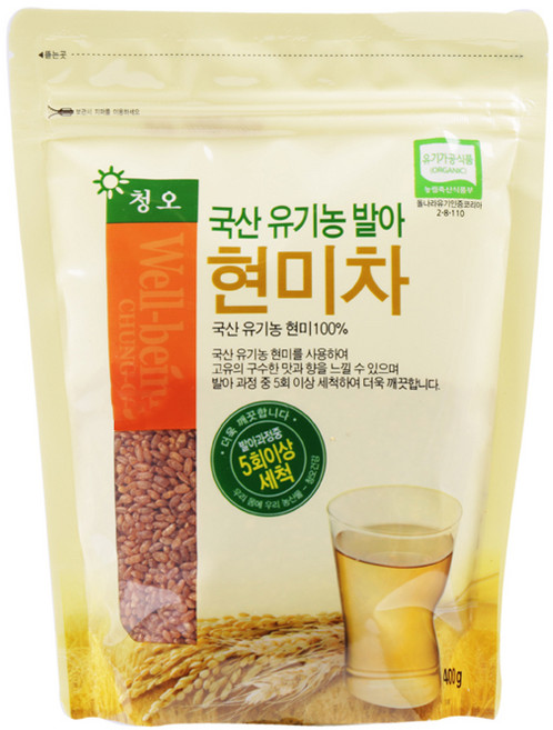 청오건강 유기농 발아 현미차 알곡, 400g, 1개입, 1개