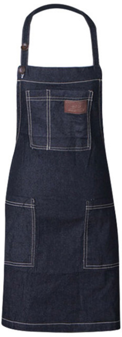 바이데코 데님 순면 워싱 단추 앞치마, 블랙, 1개