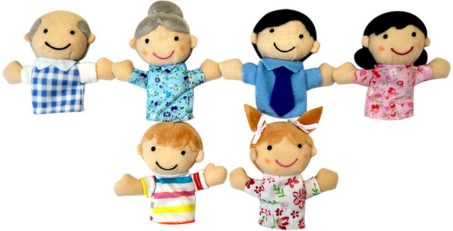 청양토이 보들이 가족 손가락 인형, 6종, 1세트