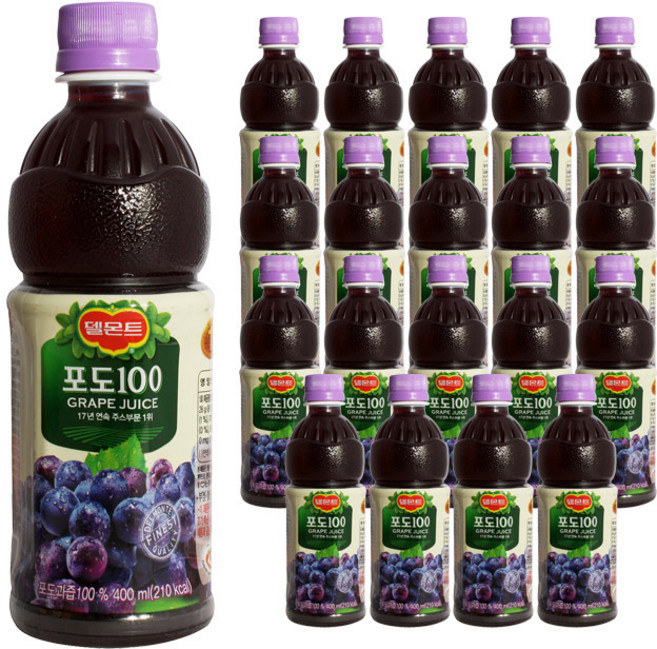 델몬트 포도 100 주스, 400ml, 20개
