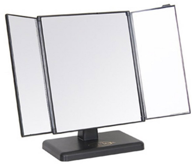파노라마 3면 사각 탁상용 거울, 블랙