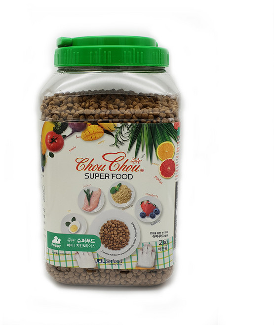 슈슈 프리미엄 닭고기와 쌀 퍼피 통 애견사료, 곡물, 2kg, 1개