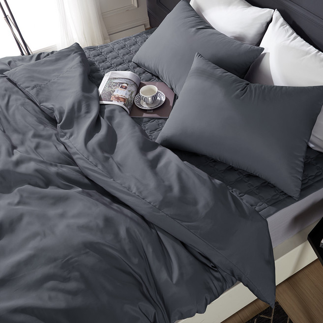 보드래 순면 이불커버, 차콜