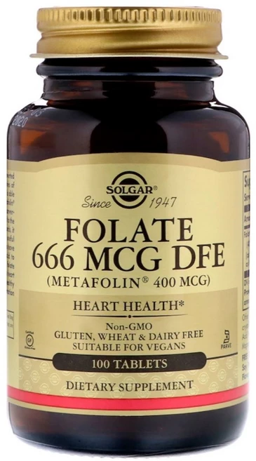 솔가 엽산 666mcg DFE 타블렛 글루텐 프리 비건, 100정, 1개 - 쿠팡
