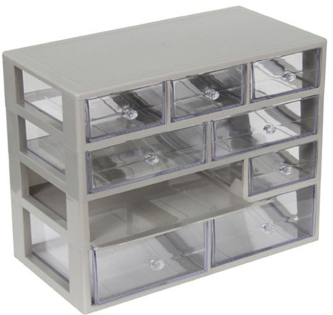 하라코리아 다용도 A4 정리함 4단 10칸 서랍 4G-XALS, 그레이, 1개