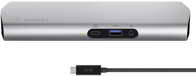 벨킨 USB C타입 3.1 HD 익스프레스 도킹스테이션 USB허브 F4U093kr, 실버, 1개