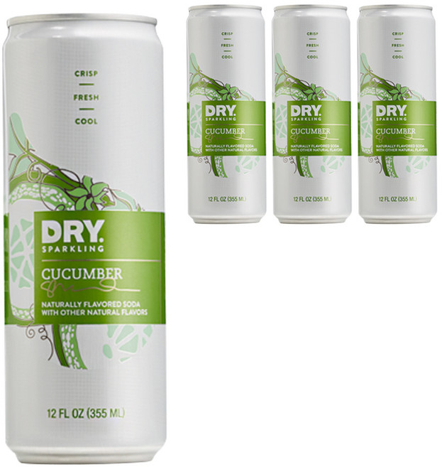 드라이소다 스파클링 큐컴버, 355ml, 4개입