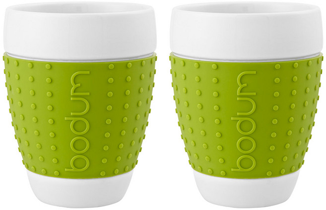 보덤 파비나 도자기 컵 그린, 2개, 0.4L