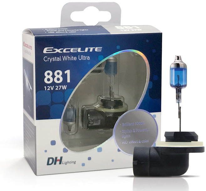 EXCELITE 水晶白光超級鹵素燈泡 2入, 881, 881, 2個