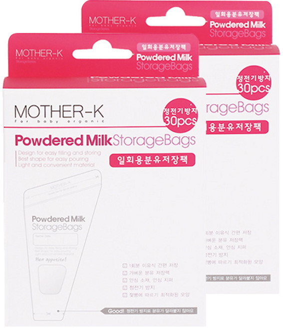 마더케이 일회용 분유 저장팩 240ml, 30매, 2개