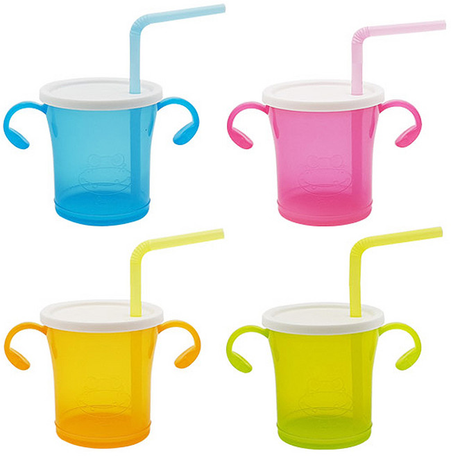 아가프라 빨대컵, 180ml, 4개, 핑크 + 오렌지 + 블루 + 그린