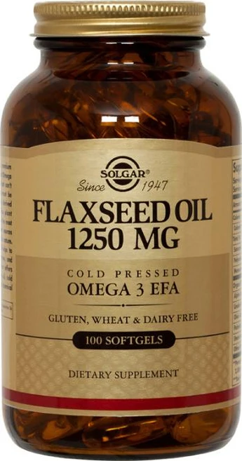 솔가 플랙씨드 오일 1250mg 소프트젤 글루텐 프리 무설탕, 1개, 100정 - 쿠팡