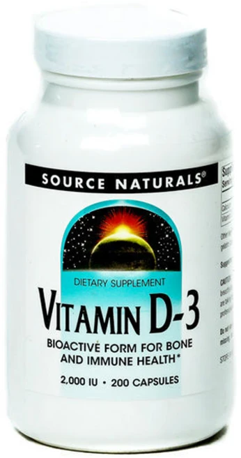 소스내츄럴스 비타민 D-3 2000 IU 캡슐, 1개, 200정 - 쿠팡