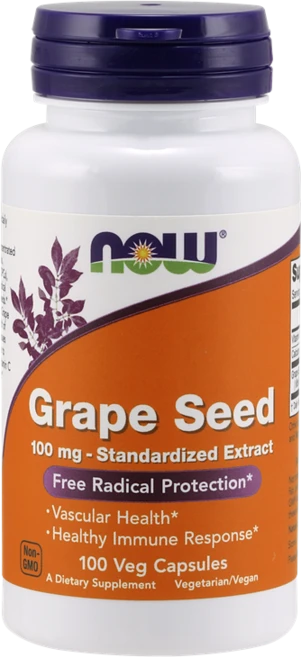 나우푸드 그레이프 씨드 100mg 베지 캡슐, 1개, 100정 - 쿠팡