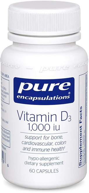Pure Encapsulations 비타민 D3 1000 IU 캡슐, 60정, 1개 - 쿠팡