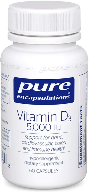 퓨어인캡슐레이션 비타민 D3 5000 IU 캡슐, 60정, 1개 - 쿠팡