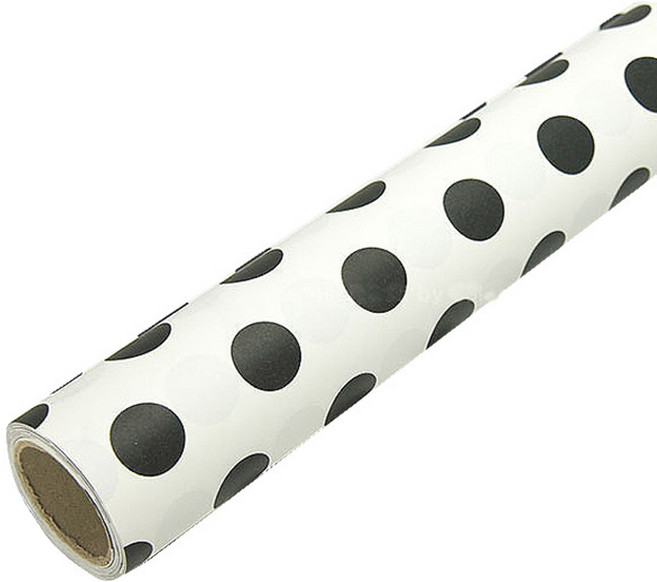 솔로몬샵 도트 종이롤포장지, 검정, 1개