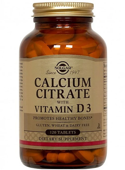 솔가 칼슘 시트레이트 비타민 D3 포함 타블렛, 120정, 1개 - 쿠팡