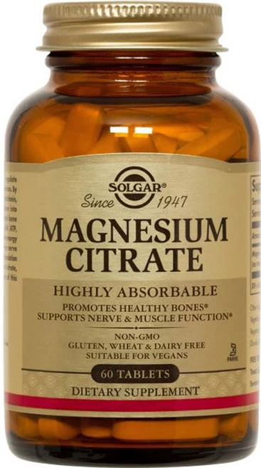 Solgar 마그네슘 시트레이트 타블렛, 60개입, 1개, 60정 - 쿠팡