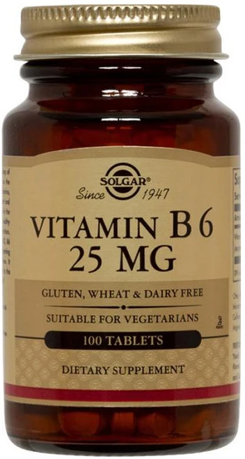 솔가 비타민 B6 25mg 타블렛, 1개, 100정 - 쿠팡