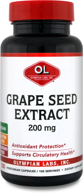올림피안랩스 포도 씨 추출물 200mg 베지테리안 캡슐, 1개, 100정 - 쿠팡