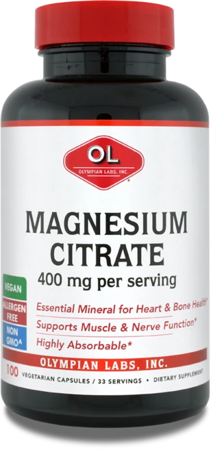 올림피안랩스 마그네슘 시트레이트 40mg 비건 베지테리안 캡슐, 100개입, 1개, 100정 - 쿠팡