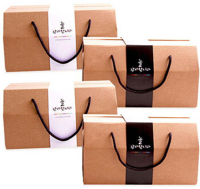 봄91 끈손잡이 다용도 손잡이박스 4호 4p + 늘 감사합니다 띠지 4p, 혼합 색상, 1세트