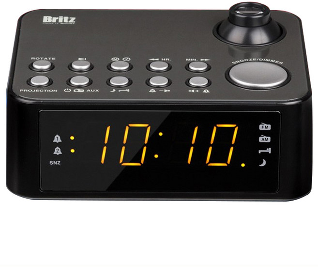 브리츠 알람시계 라디오 프로젝터 LED 스피커, BA-GY10, 혼합색상
